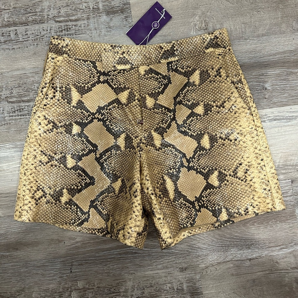 RALPH LAUREN Purple Label Tan/Brown Snakeskin Shorts